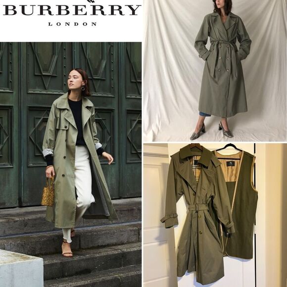 BURBERRY Nova Check Olive Green Trench Coat sz. XL | 48 - Picture 1 of 13